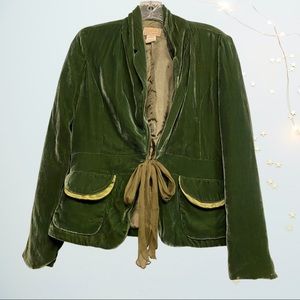 Vintage Green Velvet Blazer Jacket